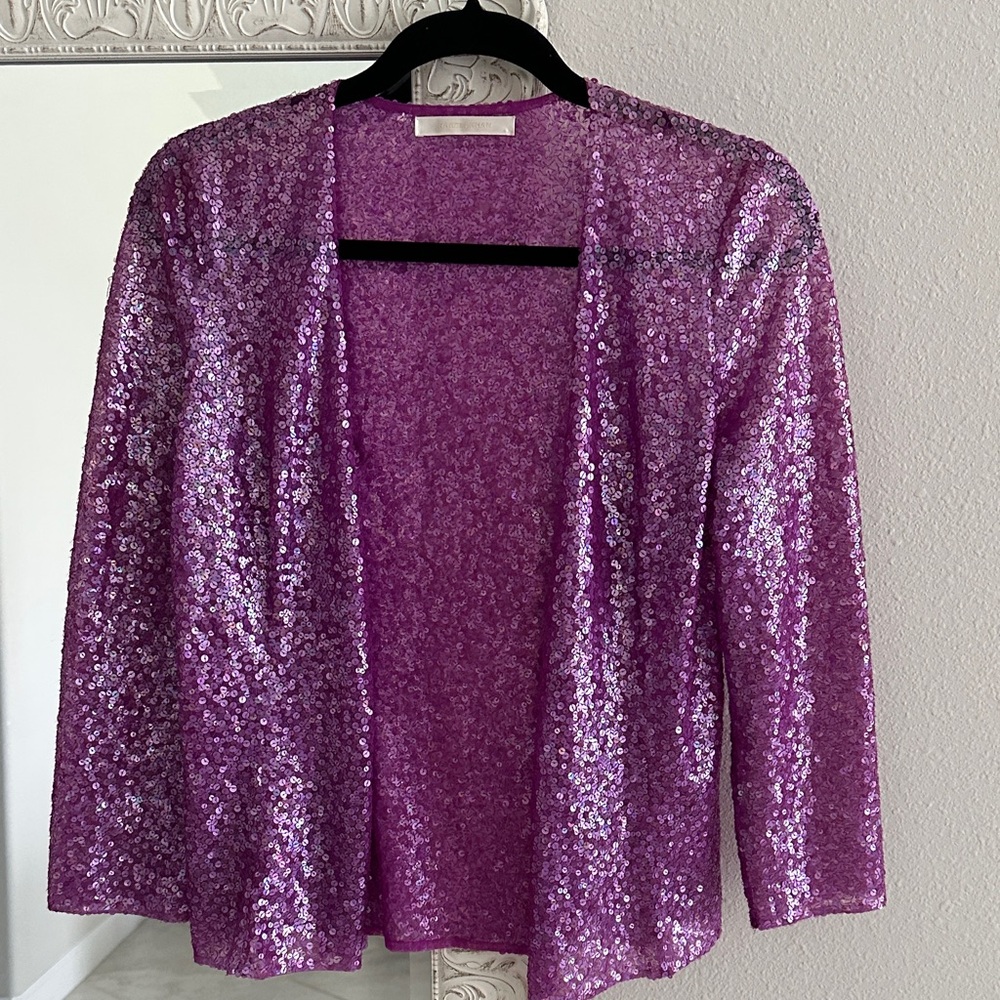 Naeem Khan Sequin Open Jacket